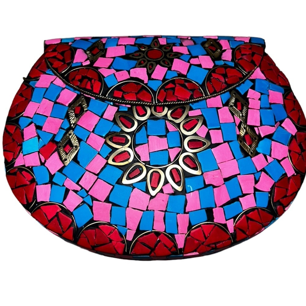 RAMLA metal mosaic handmade handbag